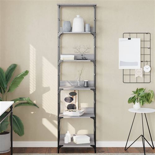 VIDAXL - Bibliothèque - Sonoma - Gris - 50x33x188,5 cm - Image 2