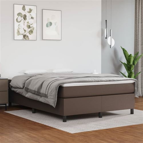 vidaXL Sommier à lattes de lit avec matelas Marron 140x190 cm