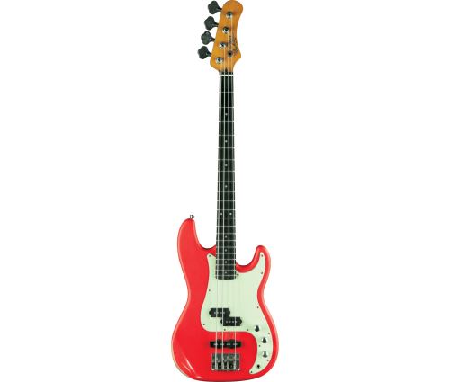 Eko VPJ280V-RELIC-RED - Guitare basse 4 cordes Type P Relic Fiesta Red