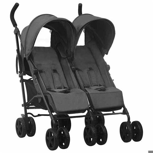 VIDAXL - Poussette double - Anthracite - Image 2