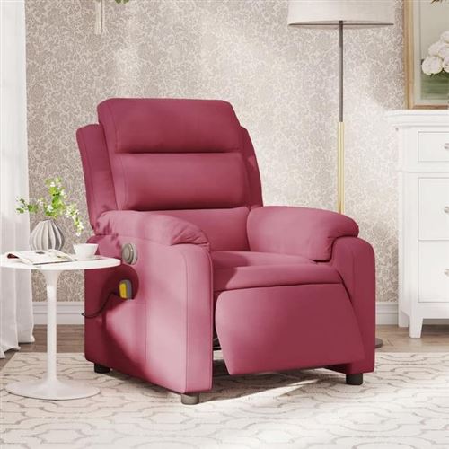 Non Communiqué Rouge Vidaxl Fauteuil De Massage, Relaxation Électrique Réglable Velours Bordeaux