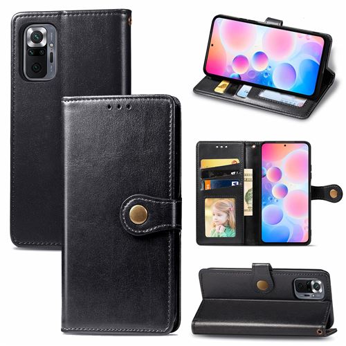 MPFRANCE Housse pour Xiaomi Redmi Note 10 Pro Max Noir [Porte Carte, etui portefeuille, boucle]