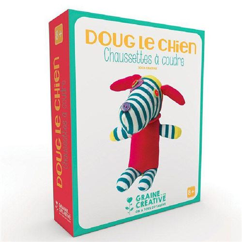 Doudou à faire soi-même - Doug le Chien, chaussette à coudre - Graine Créative