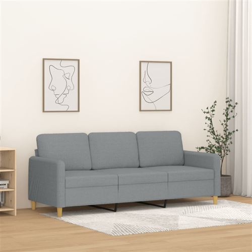 Non Communiqué Gris Vidaxl Canapé À 3 Places Clair 180 Cm Tissu