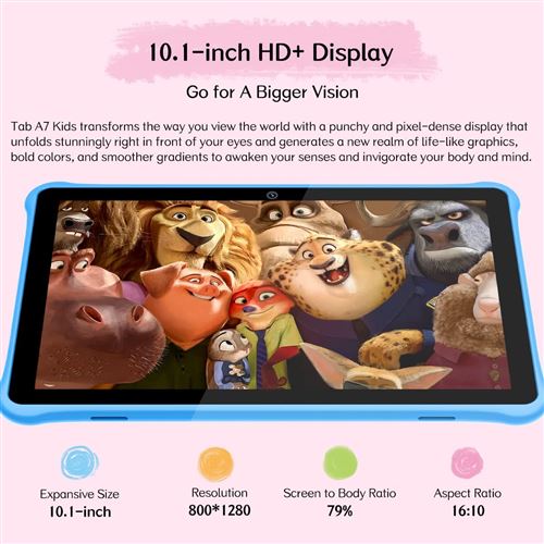 Tab A7 Kids - Tablette Wifi Tactile 10 , ROM 64 Go RAM 3 Go, Android