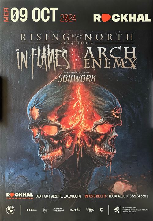Affiche - In Flames & Arch Enemy - Rising From The North Tour 2024 - 60x86cm