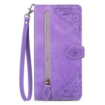 Étui Pour FLOODKING Vivo S20 Fermeture éclair style Affaires Portefeuille Fente multi-carte Violet - 1