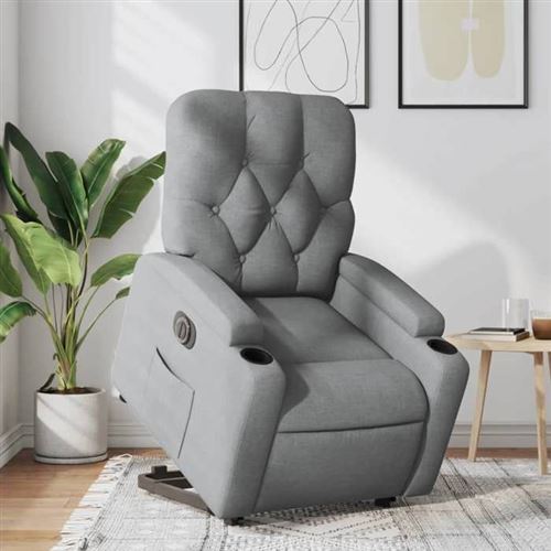 Non Communiqué Gris Vidaxl Stoel Électrique Réglable Tissu Clair
