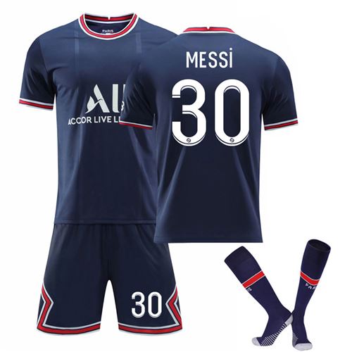 Enfant Messi PSG 30 Maillot de Football Paris avec Chaussettes de