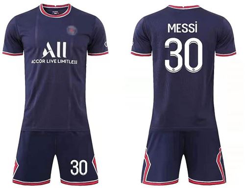 Enfant Messi PSG 30 Maillot de Football Paris avec Chaussettes de