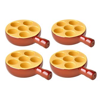 Lot de 6 poêlons à escargots en céramique Emile Henry à 6 cavités - TBE