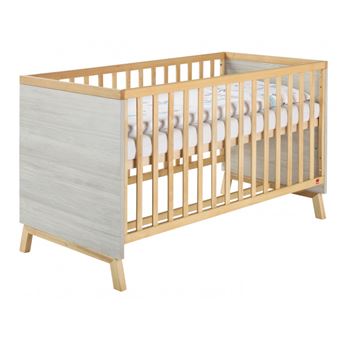 Lit Bebe 70x140cm Hetre Massif Clair Et Gris Miami L 144 X H 86 X P 77 Cm Lit Pour Enfant Achat Prix Fnac