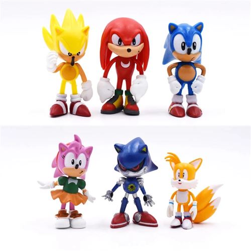 Set de 6 pièces Figurines Sonic The Hedgehog Tails Amy Rose Echidna 6 cm