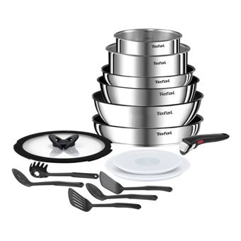 Série de 2 casseroles + 2 poêle anti-adhésives + 1 manche Tefal L897AS04 -  Casserolerie à la Fnac