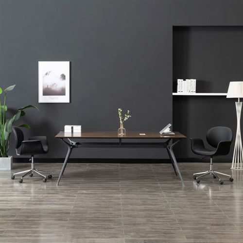 vidaXL Chaise pivotante de salle à manger Noir Similicuir