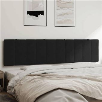 VidaXL Coussin De Tête De Lit Noir 90 Cm - Tissu Doux Et Rembourré - Support Confortable