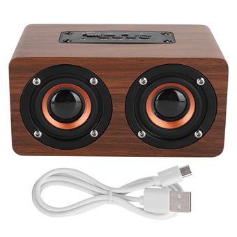 Enceinte sans fil Bluetooth en bois carte mémoire Rouge - 1