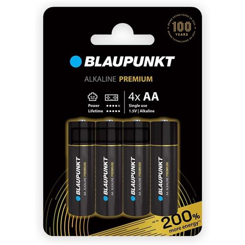 BLAUPUNKT piles AA alcalines PREMIUM, paquet de 4