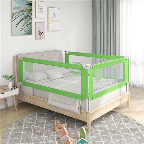 vidaXL Barrière de sécurité de lit d'enfant Vert 180x25 cm Tissu10195