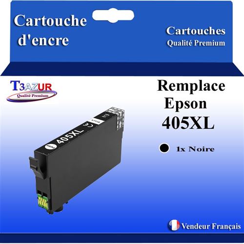 T3AZUR - Cartouche compatible avec Epson WorkForce Pro WF-3820DWF, WF-3825DWF, WF-4820DWF, WF-4825DWF, WF-4830DTWF, WF-7310DTW, WF-7830DTWF, WF-7835DTWF, WF-7840DTWF, 405 XL (série Valise ) - Noire