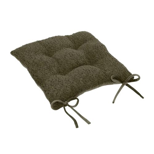 Non Communiqué Vert Atmosphera Créateur D'intérieur - Galette De Chaise Bouclette "Soana" 38X38cm Kaki