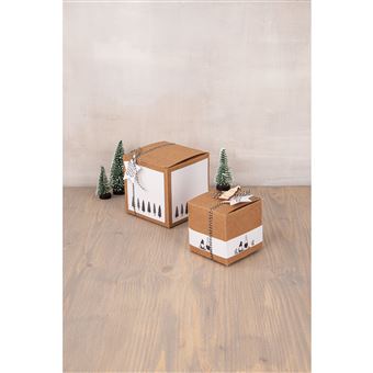 Boîte en carton carrée 8,5 cm - Boite en carton à décorer - Creavea
