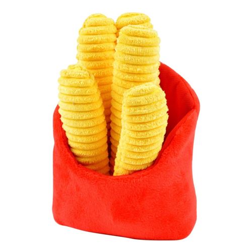 Jouet Peluche de Fouille Frites 19cm Rouge & Jaune