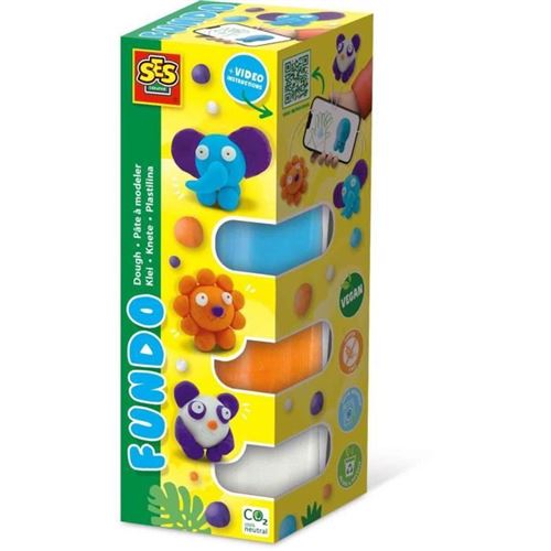 Pâte A Modeler Fundo - Animaux Sauvages (3X90Gr-1X40Gr) - Ses Creative - Interactive Pour Les Jeunes Enfants.