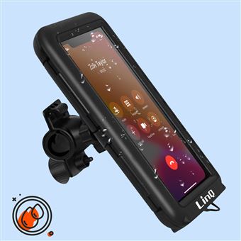 Support Vélo pour Smartphone de 4.7'' à 6.8'' Fixation Guidon Rotatif 360°  avec Housse Étanche LinQ Noir - Support pour téléphone mobile à la Fnac