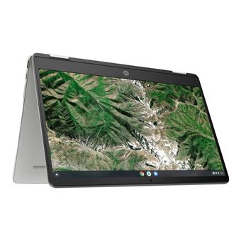 HP Chromebook x360 14a-ca0061nf - Conception inclinable - Intel Celeron - N4120 / 1.1 GHz - Chrome OS - UHD Graphics 600 - 4 Go RAM - 64 Go eMMC - 14" IPS écran tactile 1920 x 1080 (Full HD) - Wi-Fi 5 - texturé, argent minéral (couvercle), argent natur