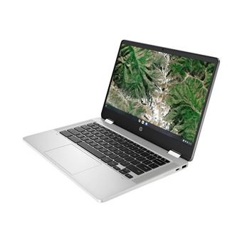 HP Chromebook x360 14a-ca0061nf - Conception inclinable - Intel Celeron - N4120 / 1.1 GHz - Chrome OS - UHD Graphics 600 - 4 Go RAM - 64 Go eMMC - 14" IPS écran tactile 1920 x 1080 (Full HD) - Wi-Fi 5 - texturé, argent minéral (couvercle), argent natur