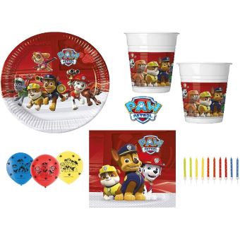 Mgs33 Kit Anniversaire Compatible Paw Patrol Ready For Action Range 36 Pieces 8 Enfants 8 Assiettes 23 Cm 8 Gobelets Serviettes 6 Ballons 24 Bougies Article De Fete Achat Prix Fnac