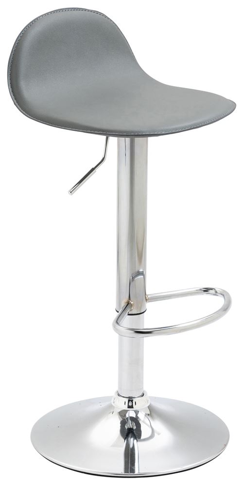 Tabouret de Bar Design Lana V2 similicuir , Gris/Chrome