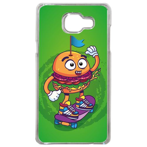 Coque Burger Fond Vert Compatible Samsung Galaxy A3 2016 Transparent