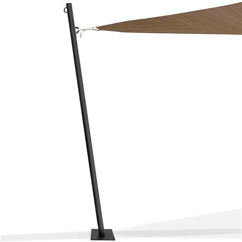 Mât de fixation pour voile d'ombrage H. 220 cm x Ø 32 mm poteau et base acier