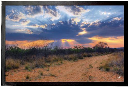 Couchers De Soleil Paillasson Essuie-Pieds - Rayons De Soleil À Travers Des Nuages, Parc National Waterberg, Namibia (60x40 cm)