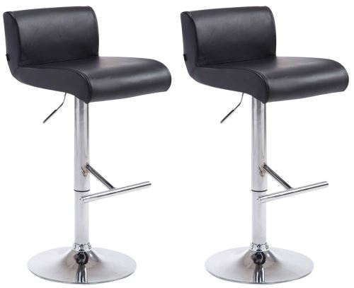 CLP Lot de 2 Tabourets California Similicuir , Noir