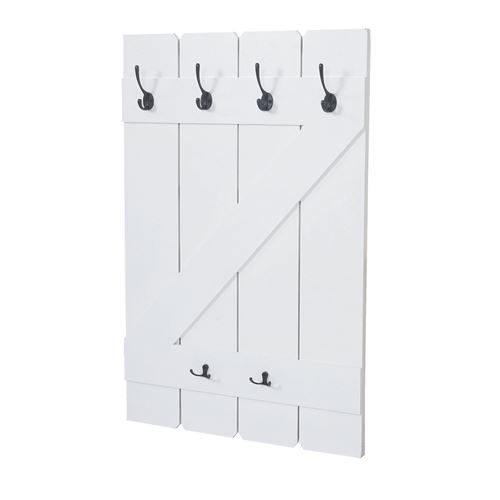 Mendler - Garde-robe murale HWC-D13 - 6 crochets - 91x60 cm - Blanc - Image 3