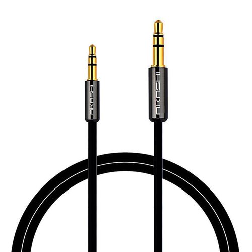 Akashi Noir Cable Audio Stereo Jack 2,5Mm Vers 3,5Mm - Male/Male - Compatible Avec Tous Les Casques De La Marque Bose - 1 Metre - Image 1