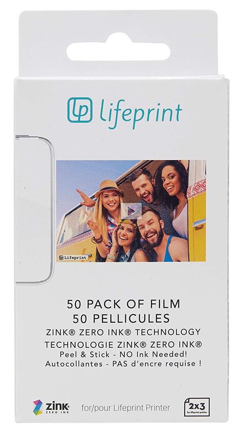 Lifeprint PH06 - Paquet de 50 films pour imprimante photo - ET vidéo de réalité augmentée - Film 2x3 sans encre à endos autocollant