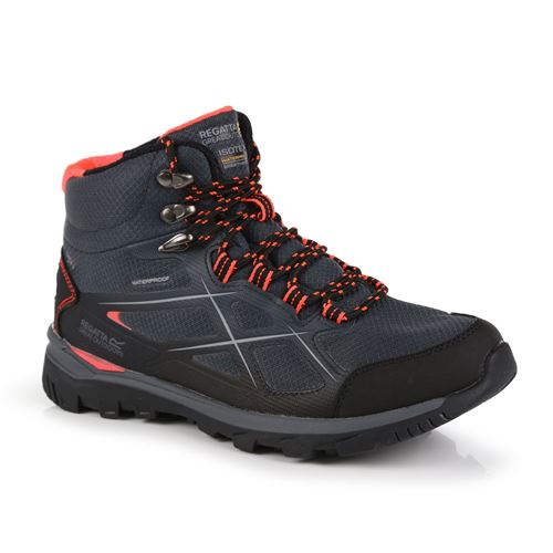 Regatta Kota Mid II bottes de randonnée gris foncé/coral pour femmes