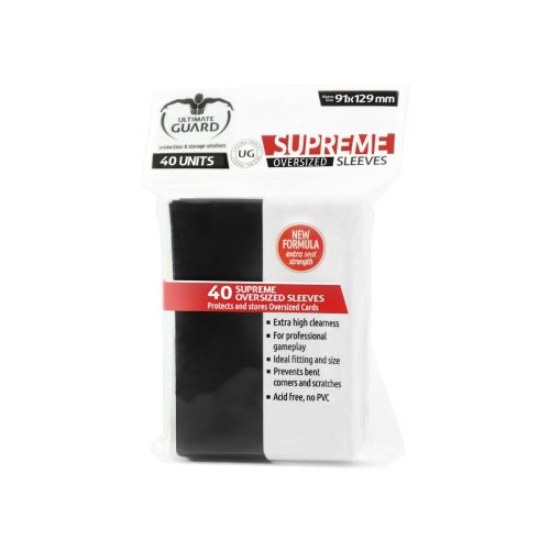 Ultimate Guard - 40 pochettes Supreme Sleeves taille Oversized Noir