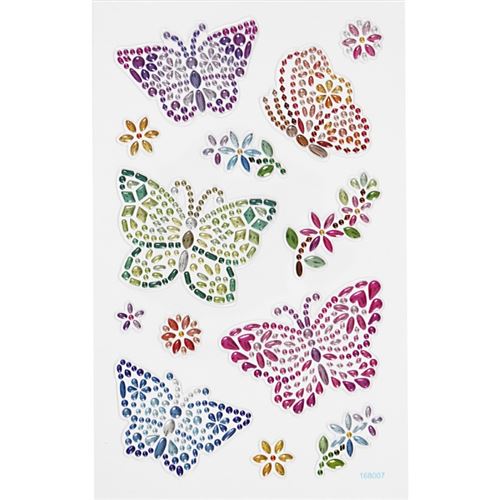 Strass autocollants - Papillons - 14 pcs