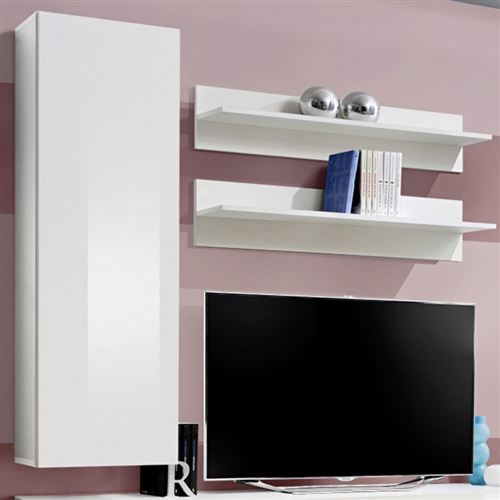 83 Sur Meuble Tv Mural Design Fly I 170cm Blanc Achat Prix Fnac