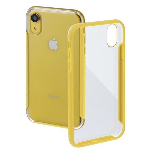Coque de protection Frame pour Apple iPhone XR, transparente/jaune