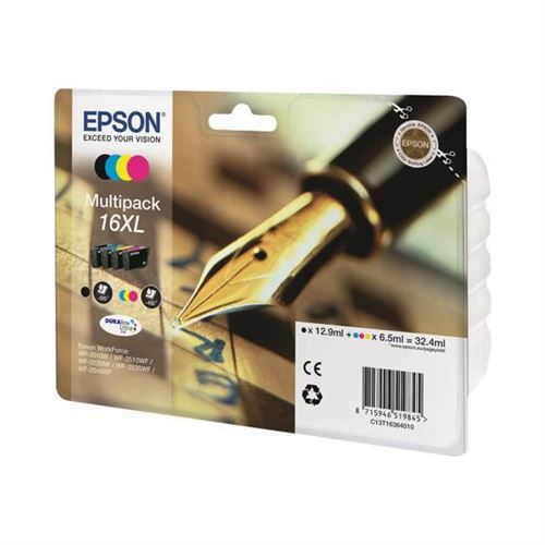 Epson 16XL Multipack - pack de 4 - taille XL - noir, jaune, cyan, magenta - originale - cartouche d'encre