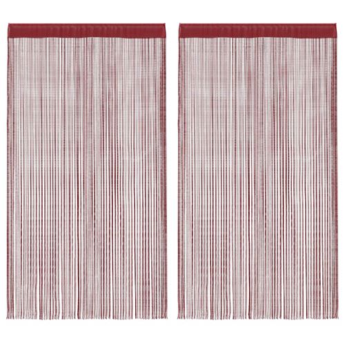 vidaXL Rideau en fils 2 pcs 100 x 250 cm Bordeaux