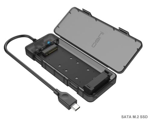 M.2 USB 3.1 Gen2 Type C Boîtier Externe pour Disque Dur M.2 NGFF SATA SSD, SuperSpeed+ (10Gbps) M2 Hardisk Adaptateur Case Caddy,