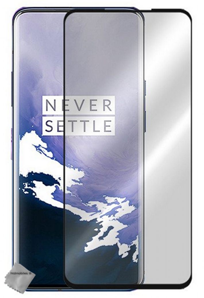 Film Protection Verre Trempé Incurvé Pour OnePlus 7 Pro / 7T Pro - Noir - Anti-traces - Neuf