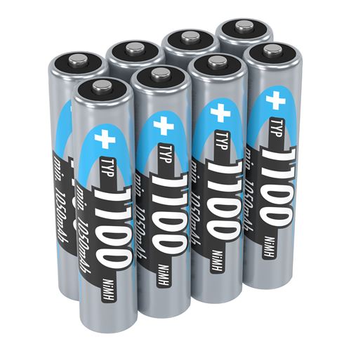 Pile ANSMANN AAA 1100mAh micro NiMH 1,2V – 1000x rechargeable (lot de 8)